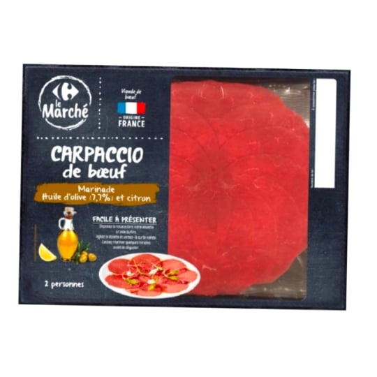 Carpaccio de Bœuf Huile d'Olive et Citron CARREFOUR LE MARCHE