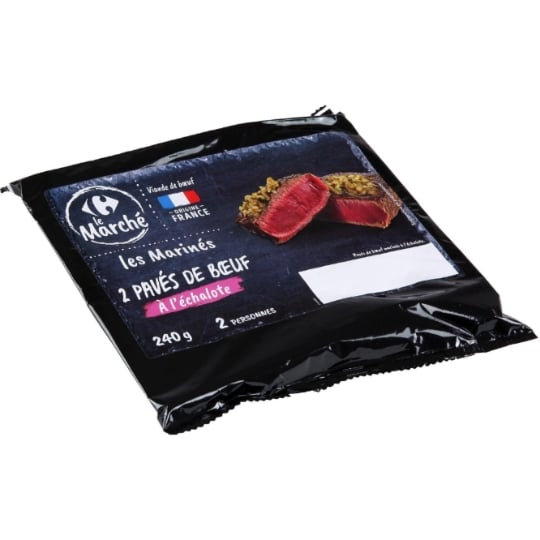 Viande Bovine : Pavés de Bœuf à L'échalote CARREFOUR LE MARCHE
