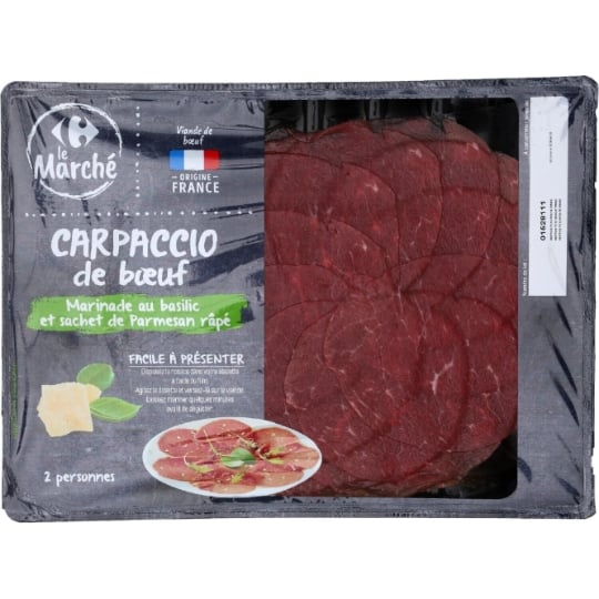 Carpaccio de Bœuf Basilic Parmesan CARREFOUR LE MARCHE