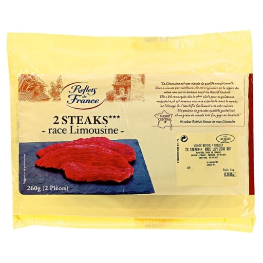 Viande Bovine : Steaks *** Race Limousine REFLETS DE FRANCE