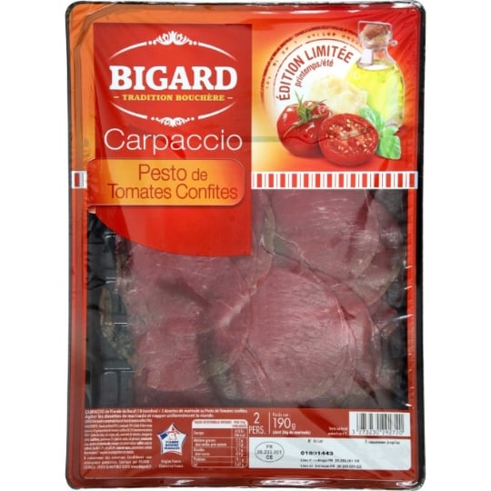 Carpaccio Bœuf/pesto Tomates Confites BIGARD