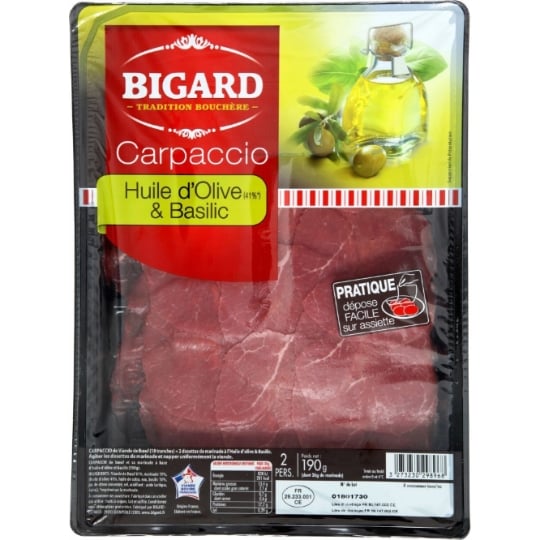 Carpaccio Bœuf Huile d'Olive et Basilic BIGARD