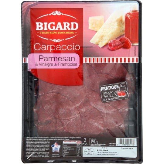 Carpaccio Bœuf Parmesan et Vinaigre Framboise BIGARD