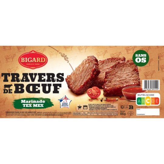 Viande Bovine : Travers de Bœuf Sans Os BIGARD