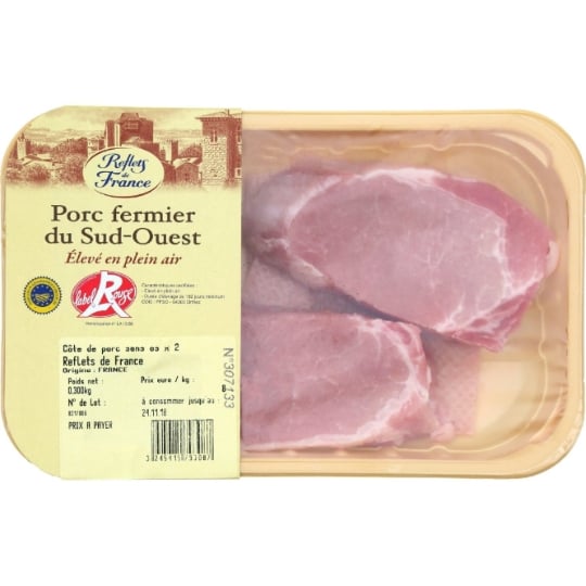 Côtes de Porc Sans Os Label Rouge IGP REFLETS DE FRANCE