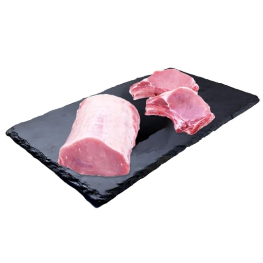 Assortiment de Viande Filet de Porc Sans Os à Rôtir et Côtes de Porc à Griller FILIERE QUALITE CARREFOUR