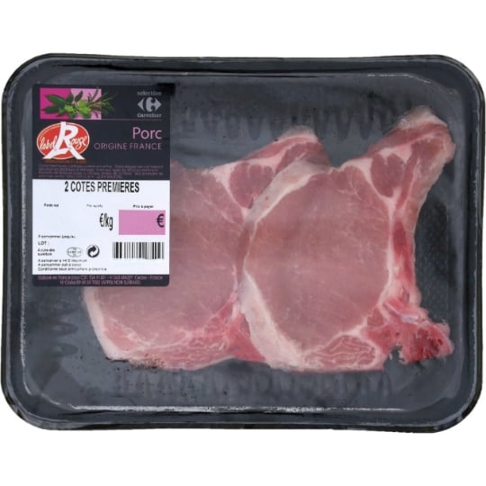 Côtes de Porc Premières à Griller Label Rouge CARREFOUR SELECTION