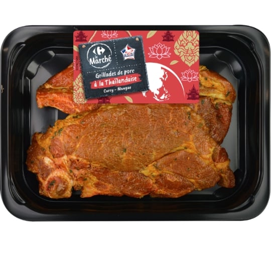 Grillades de Porc à la Thaîlandaise au Curry Mangue CARREFOUR LE MARCHE