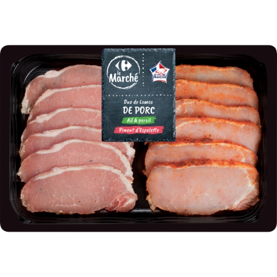 Duo de Lomos de Porc Ail Persil au Piment d'Espelette CARREFOUR LE MARCHE