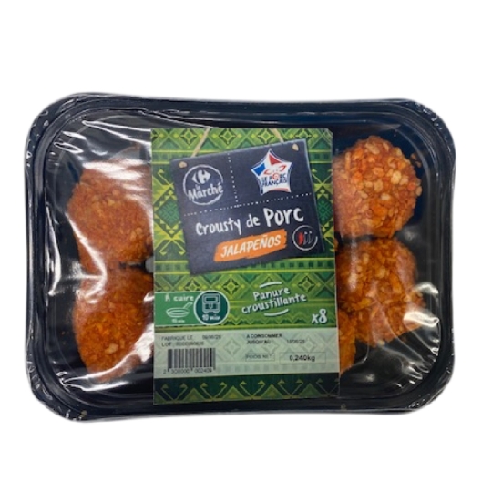 Crousty de Porc JALAPENOS Enrobé d'une Panure Croustillante CARREFOUR LE MARCHE