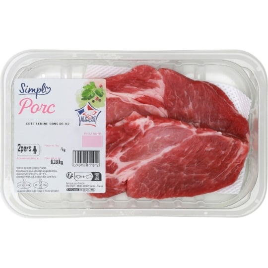 Côtes de Porc Échine Sans Os Petit Prix SIMPL
