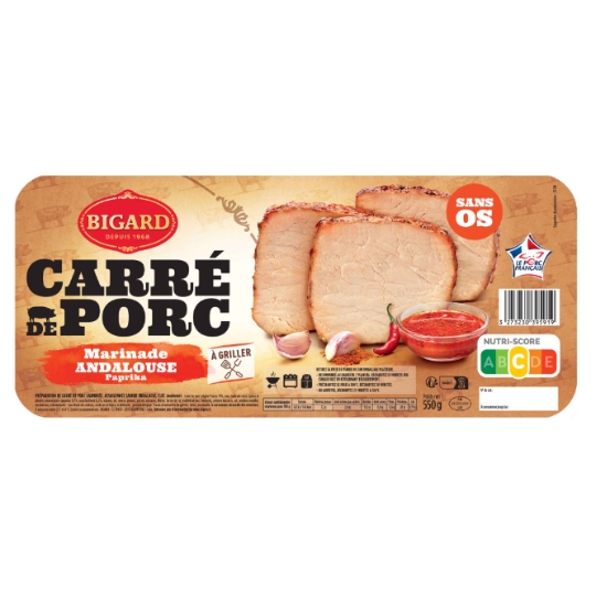Carré de Porc Marinade Andalouse Paprika sans Os BIGARD