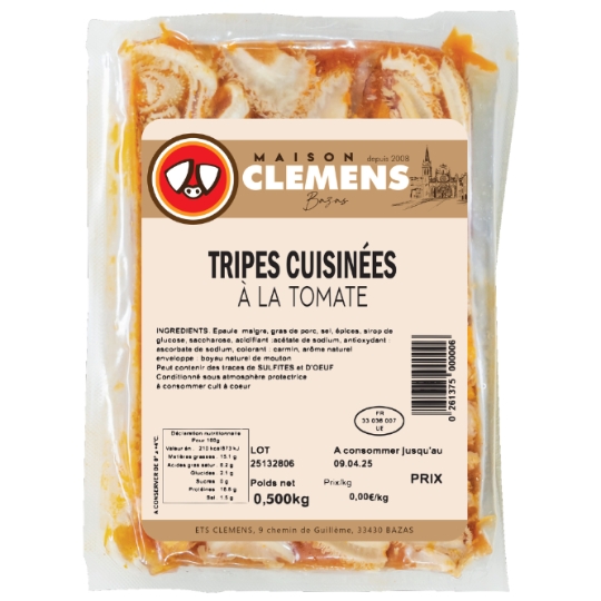 Tripes Cuisinées à la Tomate MAISON CLEMENS