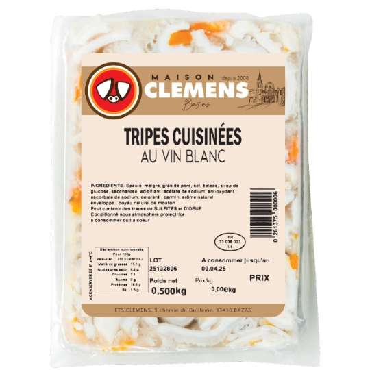 Tripes Cuisinées au Vin Blanc MAISON CLEMENS