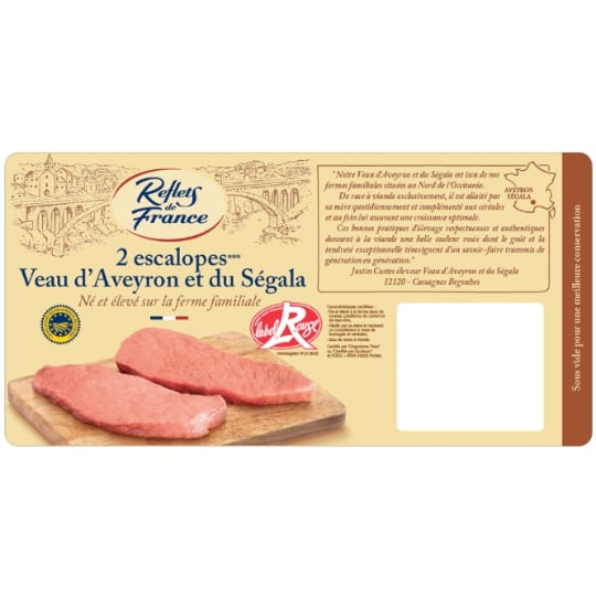 Escalopes de Veau d'Aveyron et de Ségala Label Rouge REFLETS DE FRANCE