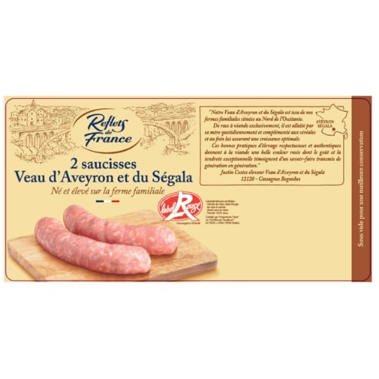 Saucisses de Veau d'Aveyron et du Ségala Label Rouge REFLETS DE FRANCE