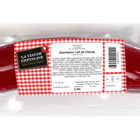 Saucisson Cuit de Cheval PEGASE