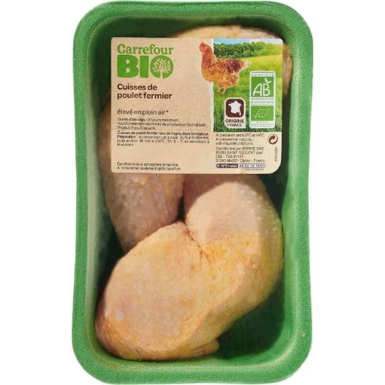 Cuisses de Poulet Jaune Fermier Bio CARREFOUR BIO
