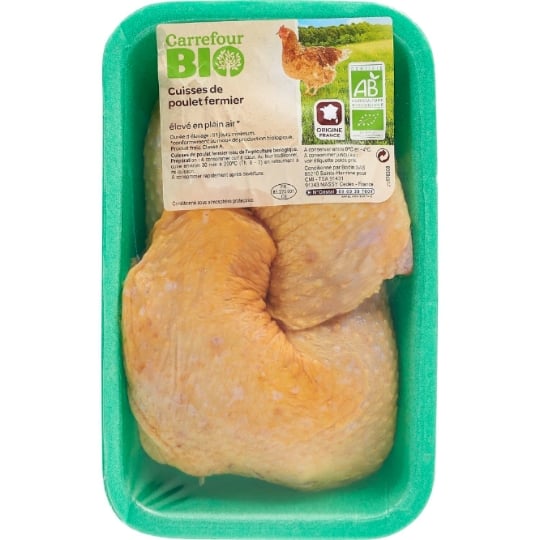 Cuisses de Poulet Jaune Fermier Bio CARREFOUR BIO