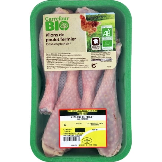 Pilons de Poulet Jaune Fermier CARREFOUR BIO
