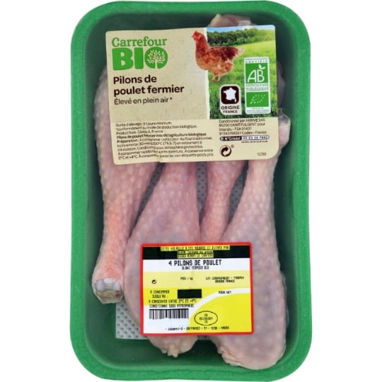 Pilons de Poulet Blanc Fermier CARREFOUR BIO