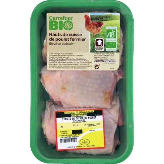 Hauts de Cuisses de Poulet Blanc Fermier CARREFOUR BIO