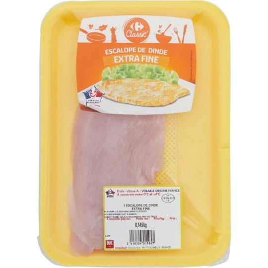 Escalopes de Dinde Extra Fines CARREFOUR CLASSIC'