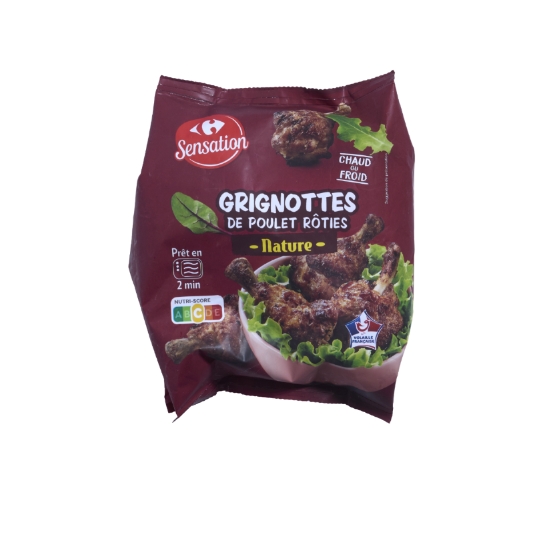 Grignottes de poulet rôties nature, volaille française et traités en salaison CARREFOUR SENSATION