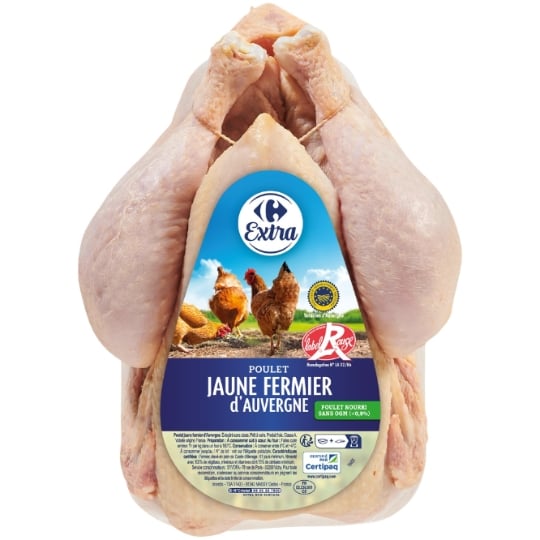 Poulet Entier Jaune Fermier Label Rouge CARREFOUR
