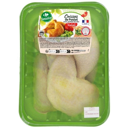 Cuisses de Poulet Avec Portion de Dos Halal CARREFOUR SENSATION