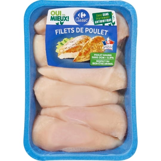Filets de Poulet Blanc CARREFOUR CLASSIC'