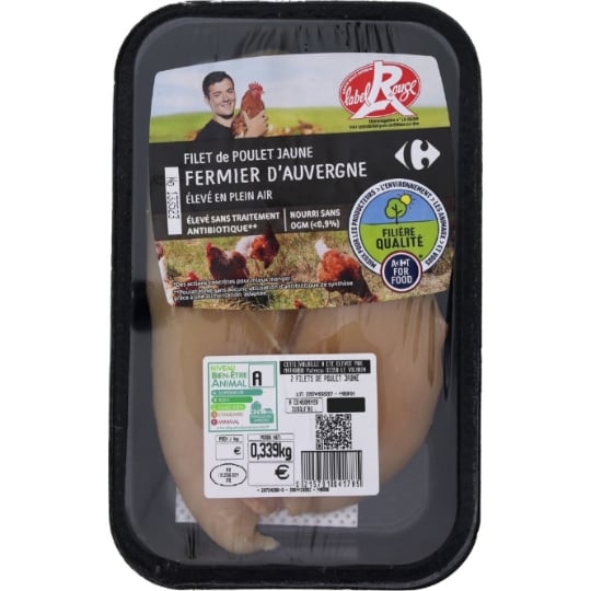Filets de Poulet Jaune Fermier Label Rouge FILIERE QUALITE CARREFOUR