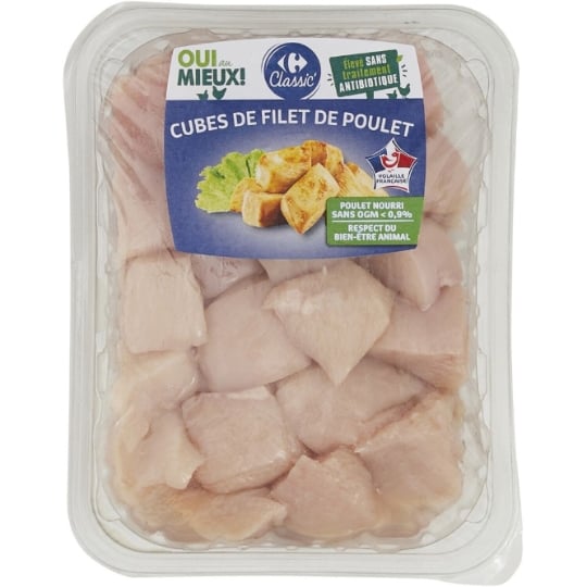 Filets de Poulet Blanc en Cubes CARREFOUR CLASSIC'