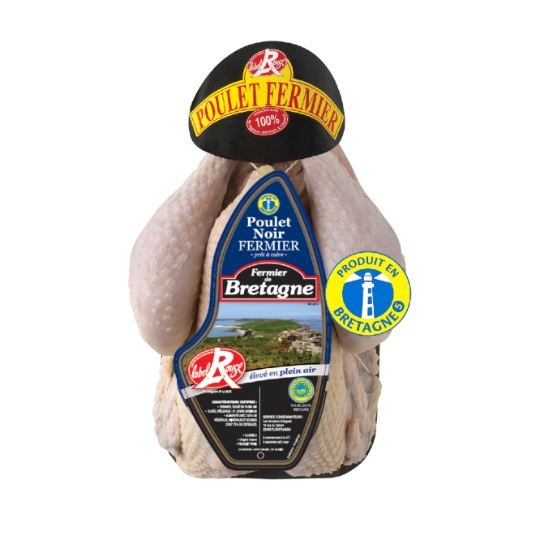Poulet Fermier Noir label Rouge Élevé en Plein Air Bretagne Prêt à Cuire FERMIER DE BRETAGNE