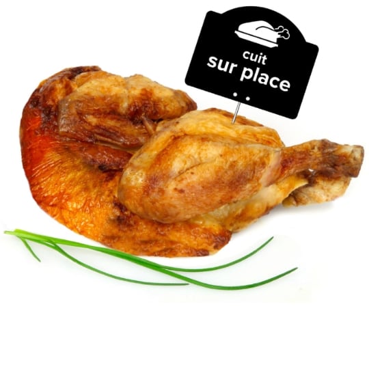 1/2 poulet jaune fermier de Loué rôti