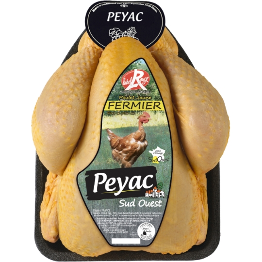 Poulet Fermier Jaune Label Rouge Élevé en Plein Air Sud Ouest PEYAC