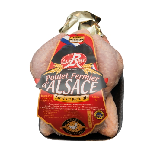 Poulet Entier Fermier d'Alsace Elevé en Plein Air ALSACE VOLAILLE