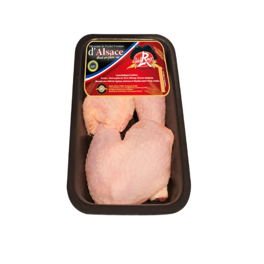Cuisses de Poulet Fermier d'Alsace Élevé en Plein Air Découpées label Rouge IGP VOLAILLE D'ALSACE