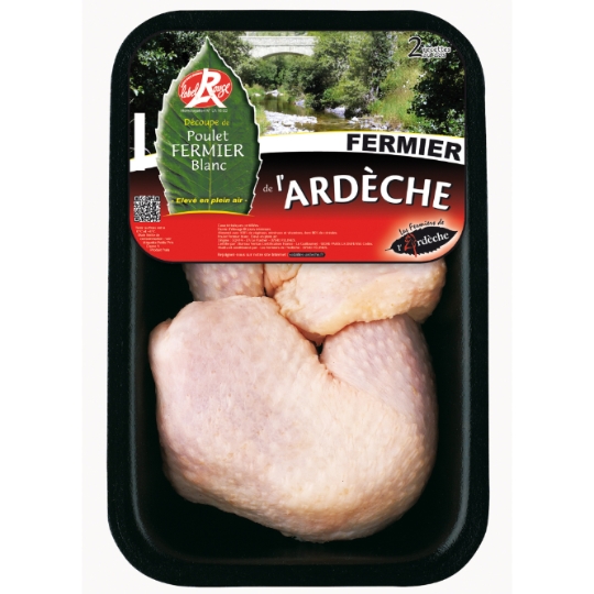 Cuisse de Poulet Fermier Blanc label Rouge Élevé en Plein Air LES FERMIERS DE L'ARDECHE