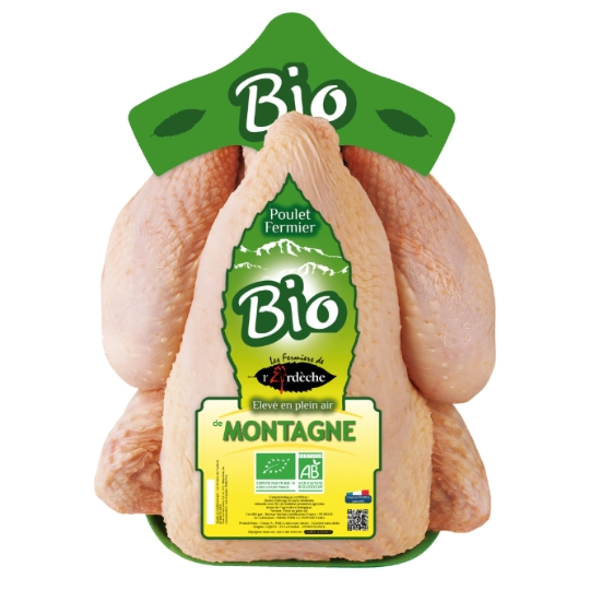 Poulet Entier Fermier Bio de Montagne Élevé en Plein Air LES FERMIERS DE L'ARDECHE
