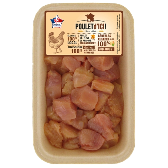 Morceaux de Poulet Jaune en Cubes POULET D'ICI