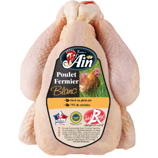 Poulet Fermier Blanc Label Rouge Élevé En Plein Air FERMIER DE L'AIN
