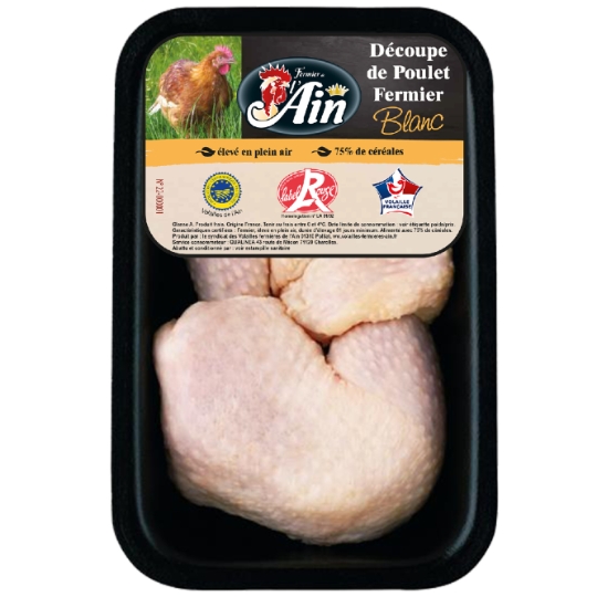 Cuisses de Poulet Fermier Blanc Label Rouge Élevé En Plein Air FERMIER DE L'AIN