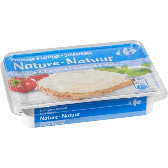 Fromage à tartiner nature à la crème et au lait pasteurisés CARREFOUR