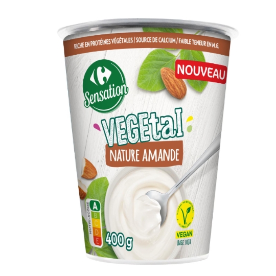 Yaourt Nature Végétal au Soja et Amande CARREFOUR