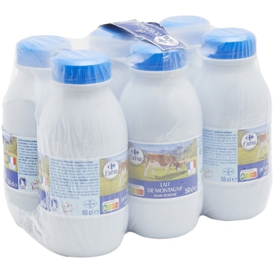 Lait Demi-Ecrémé Montagne CARREFOUR EXTRA