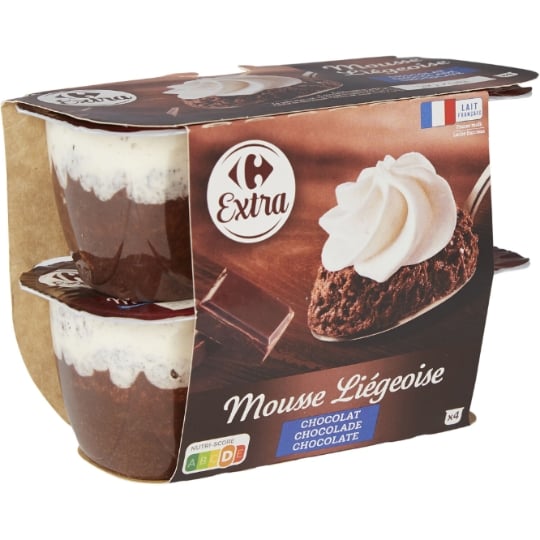Dessert Mousse Liégeoise au Chocolat CARREFOUR EXTRA