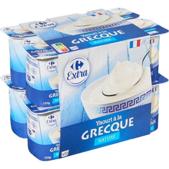 Yaourts à la Grecque Nature CARREFOUR EXTRA