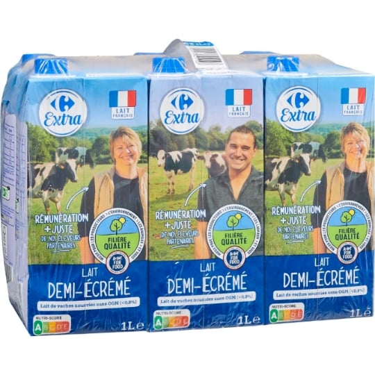Lait Demi-Ecrémé demi-écrémé CARREFOUR EXTRA