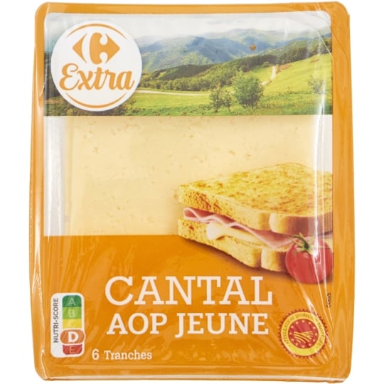 Cantal AOP jeune au lait pasteurisé de vache CARREFOUR EXTRA
